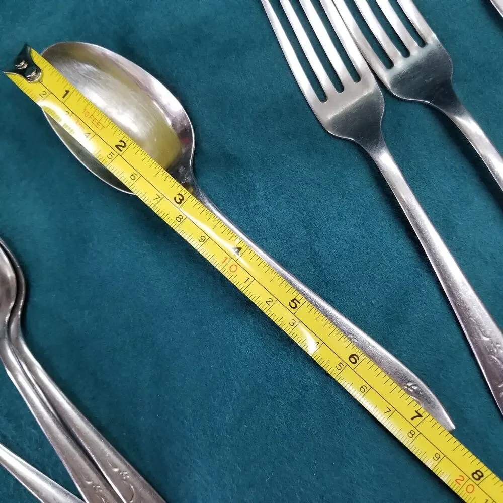 10 Silco Mardi Gras Stainless Silverware Knives Forks Spoons Fireworks VTG